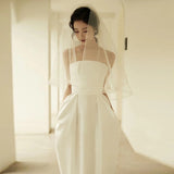 French Light Wedding Dress 2026 New Bride Go Out Yarn Welcome Yarn Tective Tective Design Small Dress HZ0517