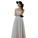 2026 New License Light Wedding Dress White Simple Ribbon French Hepburn Style Small Dress Engagement Small White Dress HZ0517
