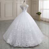 2026 New Long Tailed Long Tail Wedding Dress Bareback Simple Medium-Long Mid-Rise Lace Lace Dream White Wedding Dress HZ0517