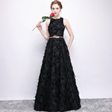 2026 New Black Banquet Evening Dress Female Long Elegant Party Host Dress Dress Dress Temperament High-End HZ0517