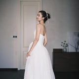 Light Wedding Dress Female Bride Wedding Hanging Neck Toast Suit 2026 New Elegant Dignified V-Neck Party Dinner Dress HZ0517
