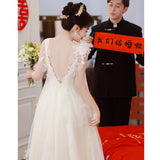 Bride's Wedding Morning Robe 2026 New Sensian Sling Sling Korean Style Small Female Engagement Light Wedding Dress HZ0517
