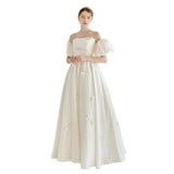 French Fascling Bra Skinny Bridal Wedding Dress 2026 New Welcome Bow Fairy Light Wedding Dress HZ0517