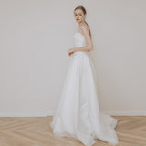 Simple Tset-Smeared Lightweight Wedding Dress 2026 New State French-Style Small Drag Tail Bride Wedding Trip To Go Out Light Wedding Girl HZ0517