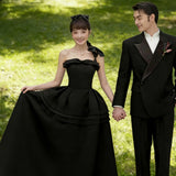 Black Evening Dress Studio Photo Theme Long Bra Light Luxury Niche Set Of Simple Heben Wind Small Black Dress HZ0517