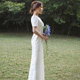 Korean Version Of Light Wedding Dress 2026 Wedding New Square Collar Simple Retro Dress Female Lint HZ0517