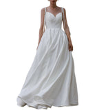 2025 New Slings Simple Temperament Light Wedding Bridal Certificate Registration Dress Long Daily Can Wear Small Dress HZ0517