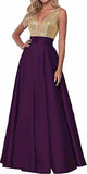 Women's Lien Rose Gold Evening Dresses Ball Dresses V-Necked Backs Of The Leadsmaid's Dresses Dinner Party Evening Dresses HZ0517