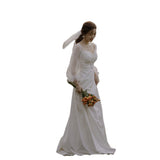 Light Wedding Dress 2026 New Korean Style Temperament Thin Sensing Lined With A Simple Little Drag-Tailed Sbutle Dress Dress HZ0517