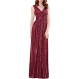 V-Neck Lute Long Evening Dress Party Thin Ball Dress Dress Dress High Sense HZ0517