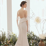 Light Wedding Dress 2026 New Simple White Dingy French Hanging Neck Fish Tail Shooting Yarn HZ0517