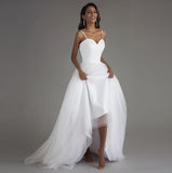 Simple Light Wedding Dress Bride Wedding Long Tail 2026 Sen Family Dream Simple Breasts Thin Evening Dress HZ0517