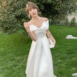 One-Word Shoulder Wedding Dress 2026 New Bridal Densat Simple White French Light Wedding Dress Can Usually Wear A Small Dress Skirt HZ0517