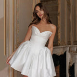 2026 New Mini-Breasted Wedding Dress Party Party Banquet Short-Edish Dress HZ0517