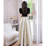 Banquet Evening Dress 2026 New Black French Annual Conference Student Graduation Party Dresses For Vocal Art Exam HZ0517