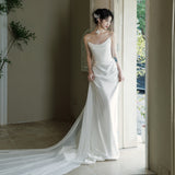 French Light Wedding Dress 2026 New Braping Niche Light Acetate Fascination Removable Engagement Welcome Yarn HZ0517