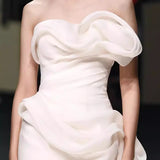 Korean Short Light Wedding Dress 2026 New Breast-Wear White Pure Birthday Party Dress Bride Wedding Dress HZ0517