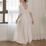 White Dress Dress Women's Summer French Retro Registration Card Small White Dress Party Dress HZ0517