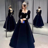 Black Evening Dress 2026 New Fashion Art Candidate Day Hosts Long French Banquet Dresses Can Usually Wear HZ0517