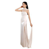 White Evening Dress Woman 2026 New Light Luxury Small High-End Engagement Dress Bridal Temperament Welcome Yarn HZ0517