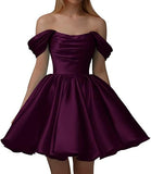 New Word Shoulder Ball Evening Dress 2026 Summer Short Foldless Shoulder-Free Party Adult Dress HZ0517