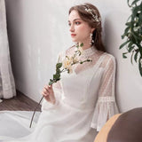 French Wedding Dress 2026 New Small Retro Bride Sen Family Travel Light Wedding Dress Long Sleeves To Welcome Wedding Dress HZ0517