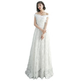 White Evening Dress Dress Women 2026 New Banquet Host A Simple Door To Welcome Dress HZ0517