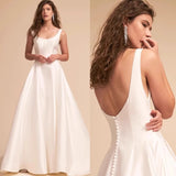 French Generous Collared Light Wedding Dress 2026 Lint Face Exposed Bride Go Out Yarn Travel To Get The License Dress HZ0517