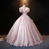 Banquet Evening Dress 2026 New Pink Heavy Industry Ponn Yarn Party Performance Shirt HZ0517
