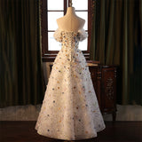Full Star Breasts Flower Evening Dress Senior Sense 2026 New Birthday Party Host Performance Engagement Evening Dress HZ0517