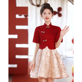 New Chinese Toast Suit 2026 New Tflower-Sing Bridal Engagement Back To The Door Banquet Dress Dress HZ0517