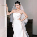 French Brated Light Wedding Dress Retro High-End Feel Bridal Temperament Engagement White Sen Family Go Out Dress HZ0517