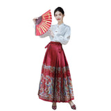 New Chinese Horse Noodle Skirt Dress 2026 Summer New Adult Hanfu Lady Small Man Wears Horse Noodle Skirt Every Day HZ0517