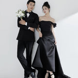 Black Evening Dress Woman 2026 New French Dingy Fishtail Light Luxury Small Wedding Dress HZ0517