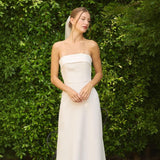 French Light Wedding Dress Bride Simple Tset-Sin Style Temperament Certificate Registration Small White Dress Engagement White Dress Dress HZ0517