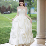 White Dingy Light Wedding Dress Small 2026 New Niche Bride Certificate Marriage Engagement Out Of The Chest Dress HZ0517