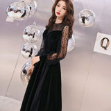 Temperament Evening Dress Women's 2026 New Banquet Elegant Black Winter Long Dress Party Small Dress HZ0517