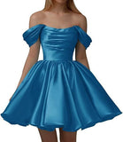 New Word Shoulder Ball Evening Dress 2026 Summer Short Foldless Shoulder-Free Party Adult Dress HZ0517