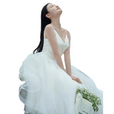 Suspension Light Wedding Dress 2026 New Bridal Travel Photography Sen Series Super Fairy Light Certificate Registration Simple Small Small Dress HZ0517