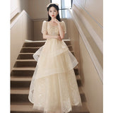 Champagne Evening Dress 2026 New Star Dress In The Long Punt Small Dress Graduation Season Super Fairy Dress HZ0517