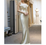 Evening Dress Fishtail Banquet Slimming Bride Birthday Party Annual Host Temperament Dress Woman HZ0517