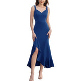 2026 New Lotus Side Party V Collar Long Dress Dress Dress Dress Dress Woman HZ0517