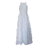 White Feather Hanging Neck Dress Fashion Atmosphere Thin Tug Dress 2026 Students Graduate Performance Choral Suit HZ0517
