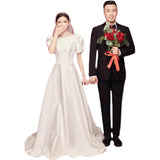 French Light Wedding Dress 2026 New Bridal Simple Temperament Of The Vertiny Heben Binsen Family Travel Certificate Wedding Dress HZ0517
