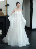 French Bra Light Wedding Dress Sweet New Bride High-End Light Luxury Wedding Morning Robe Go Out Yarn Welcome Tail Dress HZ0517
