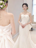 New French Linden Bosomed Fishtail Light Wedding Dress Bride Greets Out Yarn Wedding Toast Dress Dress HZ0517