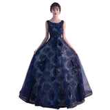 Tibetan Blue Evening Dress Women 2026 New Usually Can Wear Temperament Banquet Simple Generous Lace Dress Long HZ0517