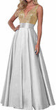 Women's Lien Rose Gold Evening Dresses Ball Dresses V-Necked Backs Of The Leadsmaid's Dresses Dinner Party Evening Dresses HZ0517