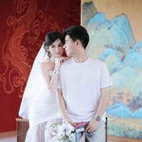 Smear The Breast Light Wedding Street Shooting Senior Sense Certificate Registration Small Man Temperament Simple Welcome Door Yarn Engagement Dress HZ0517