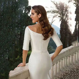 Dress Wish New Sexy V-Neck Half-Sleeved Fishtail Repair Wedding Dress HZ0517